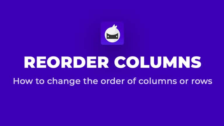How To Reorder Columns